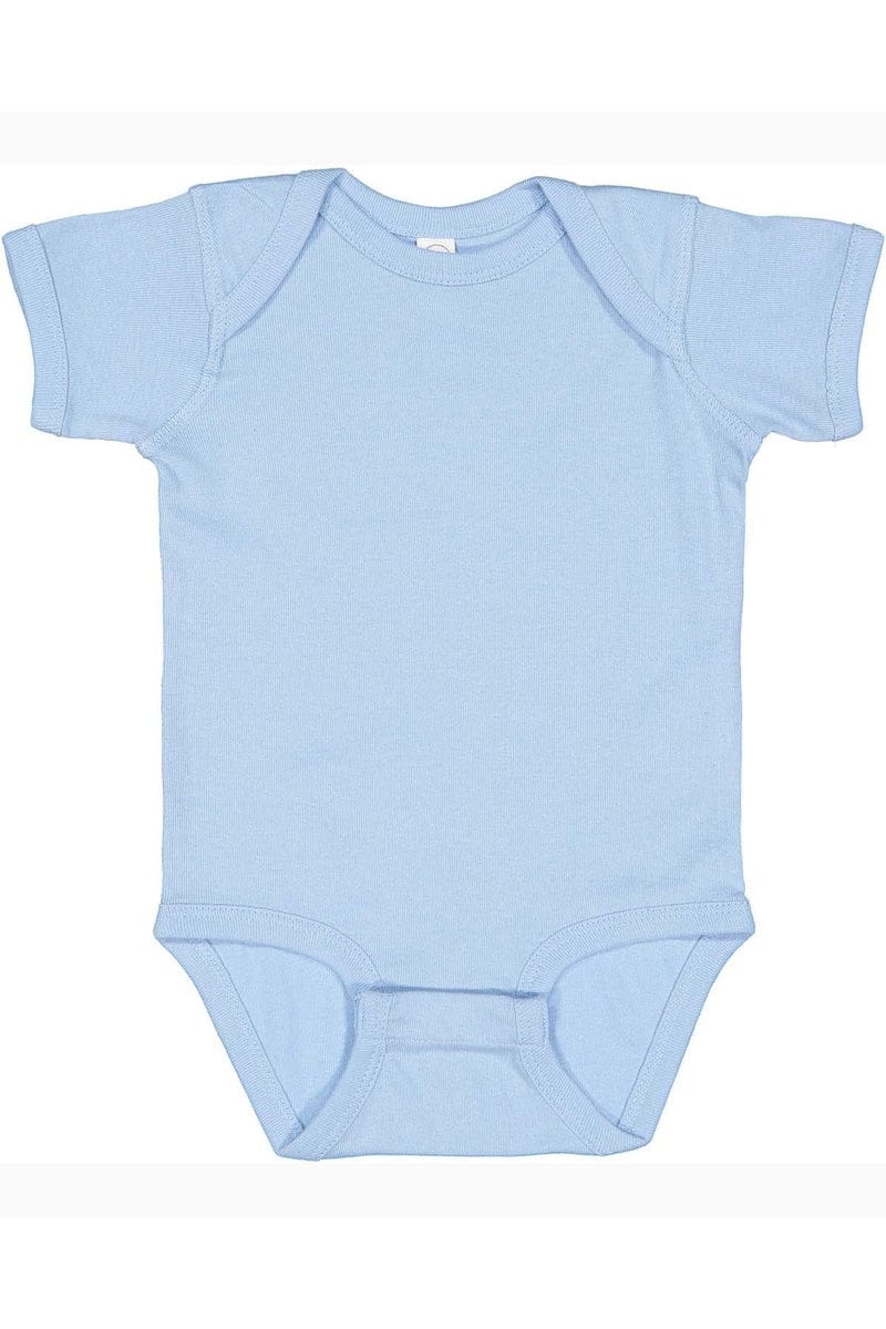Rabbit Skins 4400 Infant Baby Rib Bodysuit in Light Blue