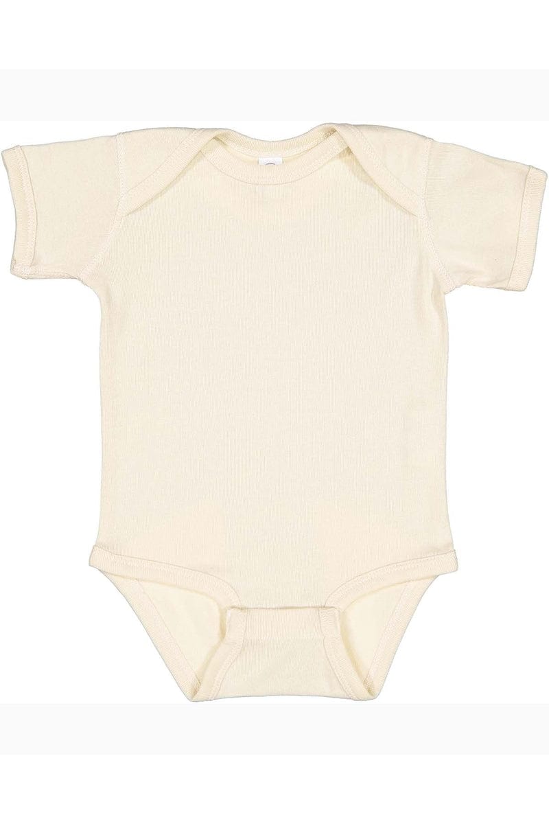 Rabbit Skins 4400 Infant Baby Rib Bodysuit in Natural