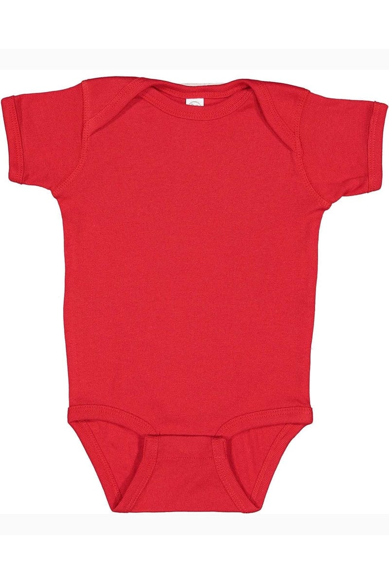 Rabbit Skins 4400 Infant Baby Rib Bodysuit in Red