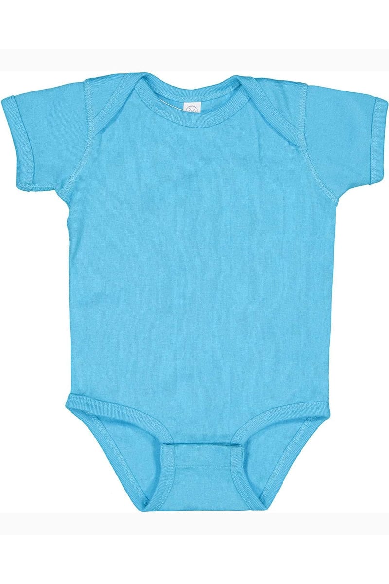 Rabbit Skins 4400 Infant Baby Rib Bodysuit in Turquoise