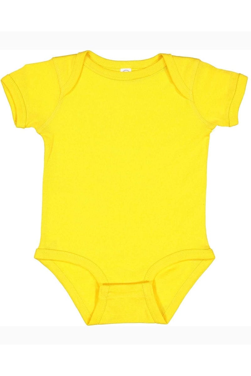 Rabbit Skins 4400 Infant Baby Rib Bodysuit in Yellow