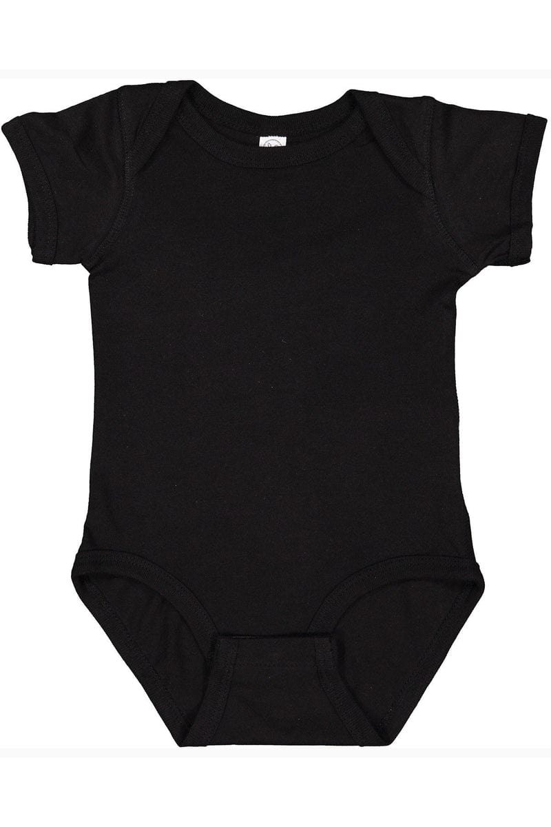 Rabbit Skins 4424 Infant Fine Jersey Bodysuit, Basic Colors in Black