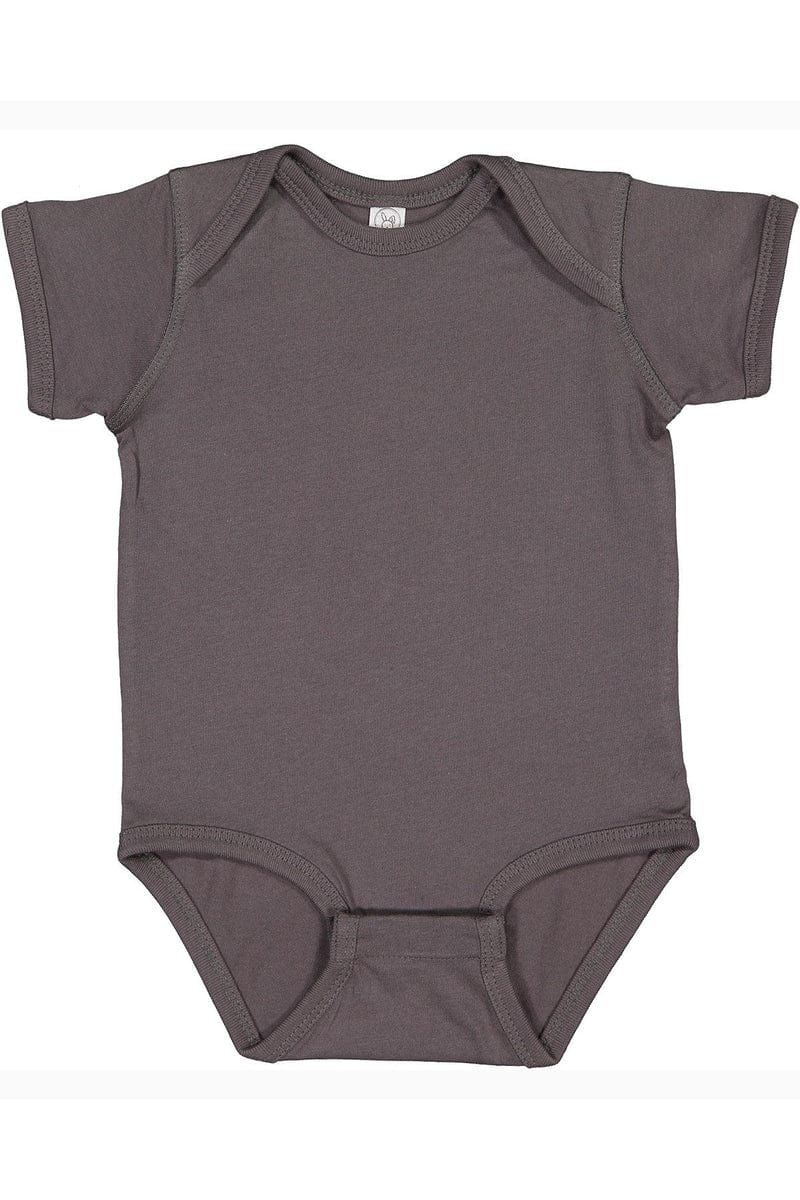 Rabbit Skins 4424 Infant Fine Jersey Bodysuit, Basic Colors in Charcoal