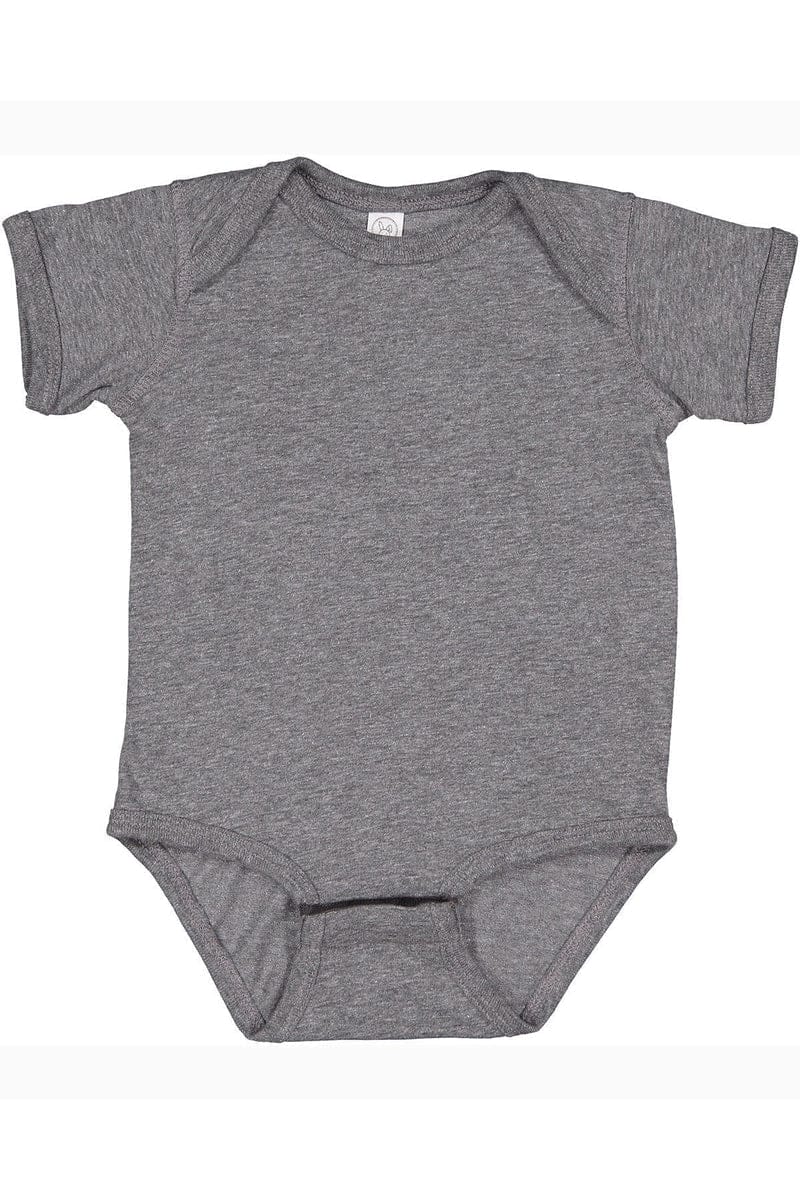 Rabbit Skins 4424 Infant Fine Jersey Bodysuit, Traditional Colors in Granite Heather