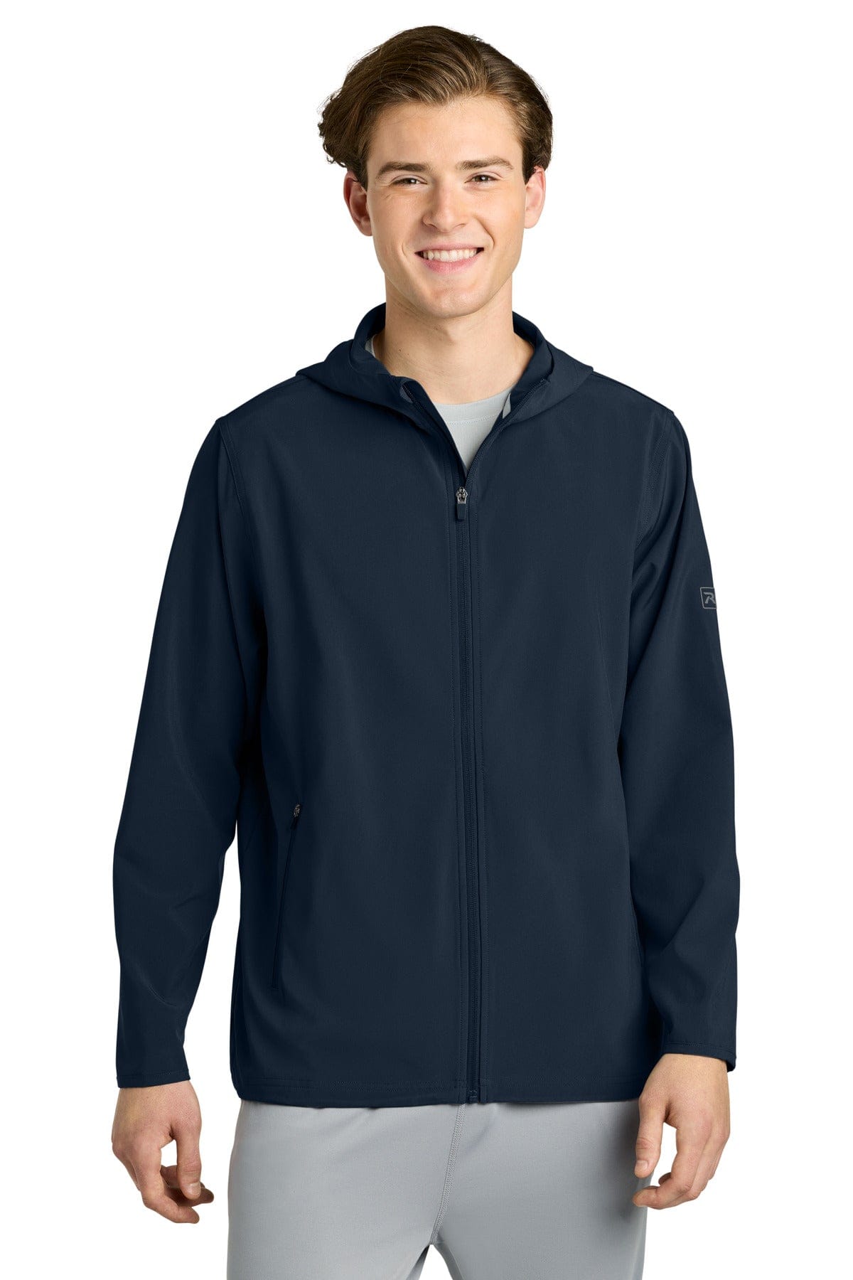 Richardson Barrage Hooded Wind Jacket RA7400FZH in Navy