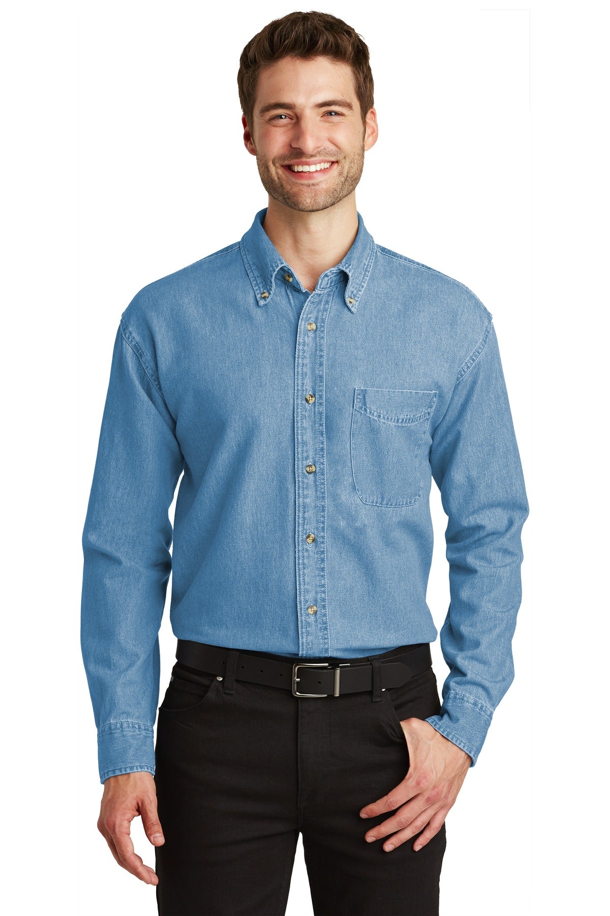 Port Authority®  Long Sleeve Denim Shirt. S600
