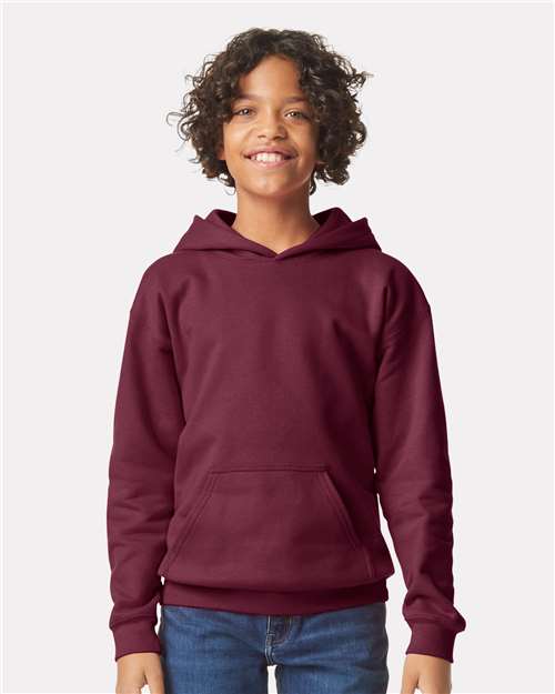 SF500B Youth Softstyle Midweight Hooded Sweatshirt in Maroon