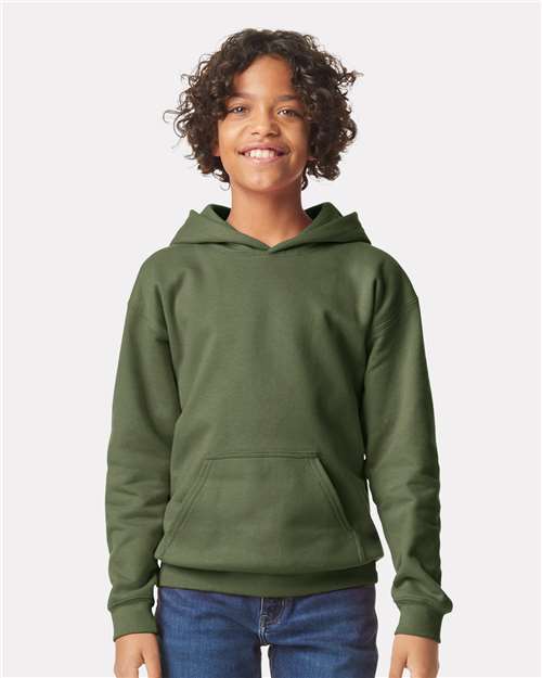 SF500B Youth Softstyle Midweight Hooded Sweatshirt in Military Green