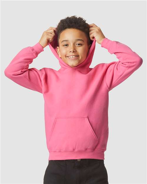 SF500B Youth Softstyle Midweight Hooded Sweatshirt in Pink Lemonade