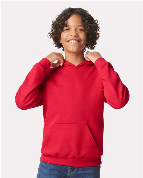 SF500B Youth Softstyle Midweight Hooded Sweatshirt in Red
