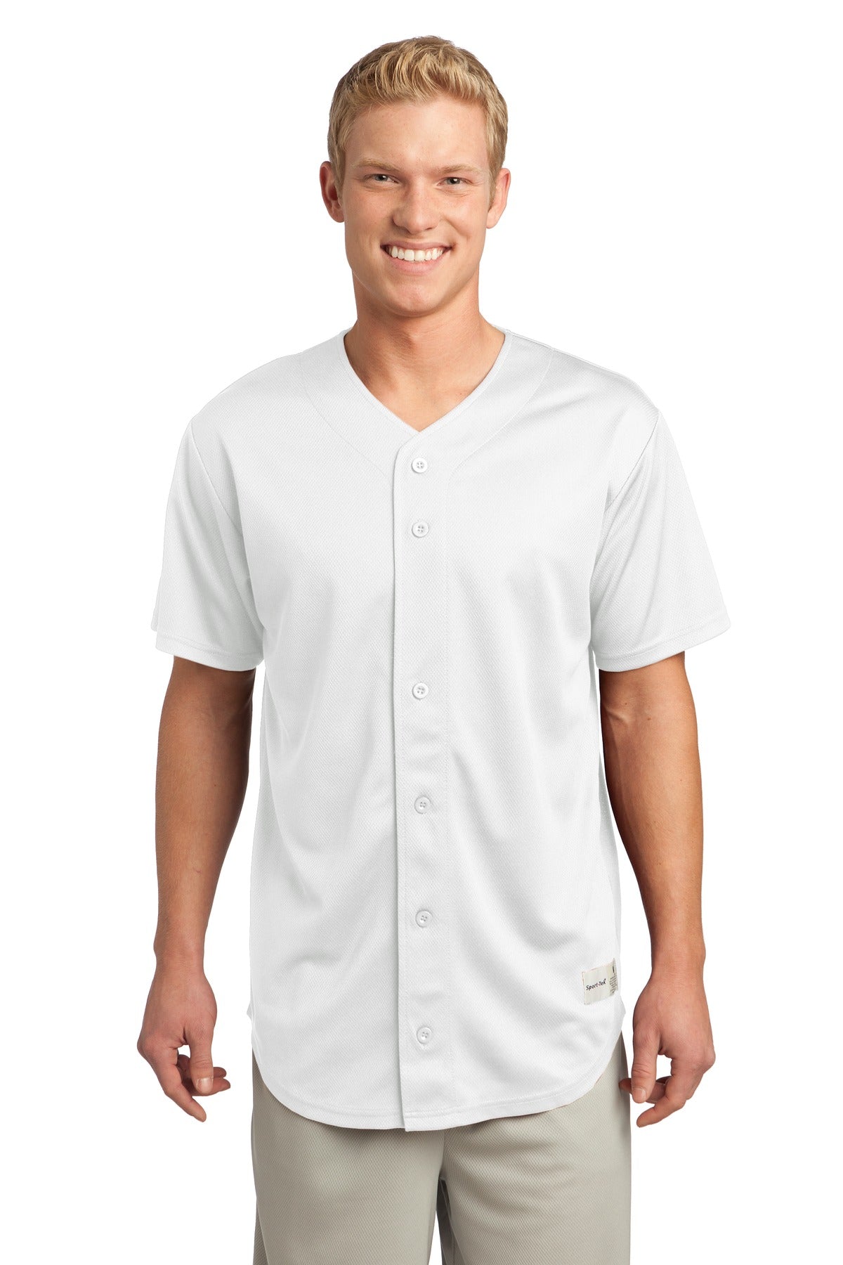 Sport-Tek ®  PosiCharge ®  Tough Mesh Full-Button Jersey. ST220, Basic Colors