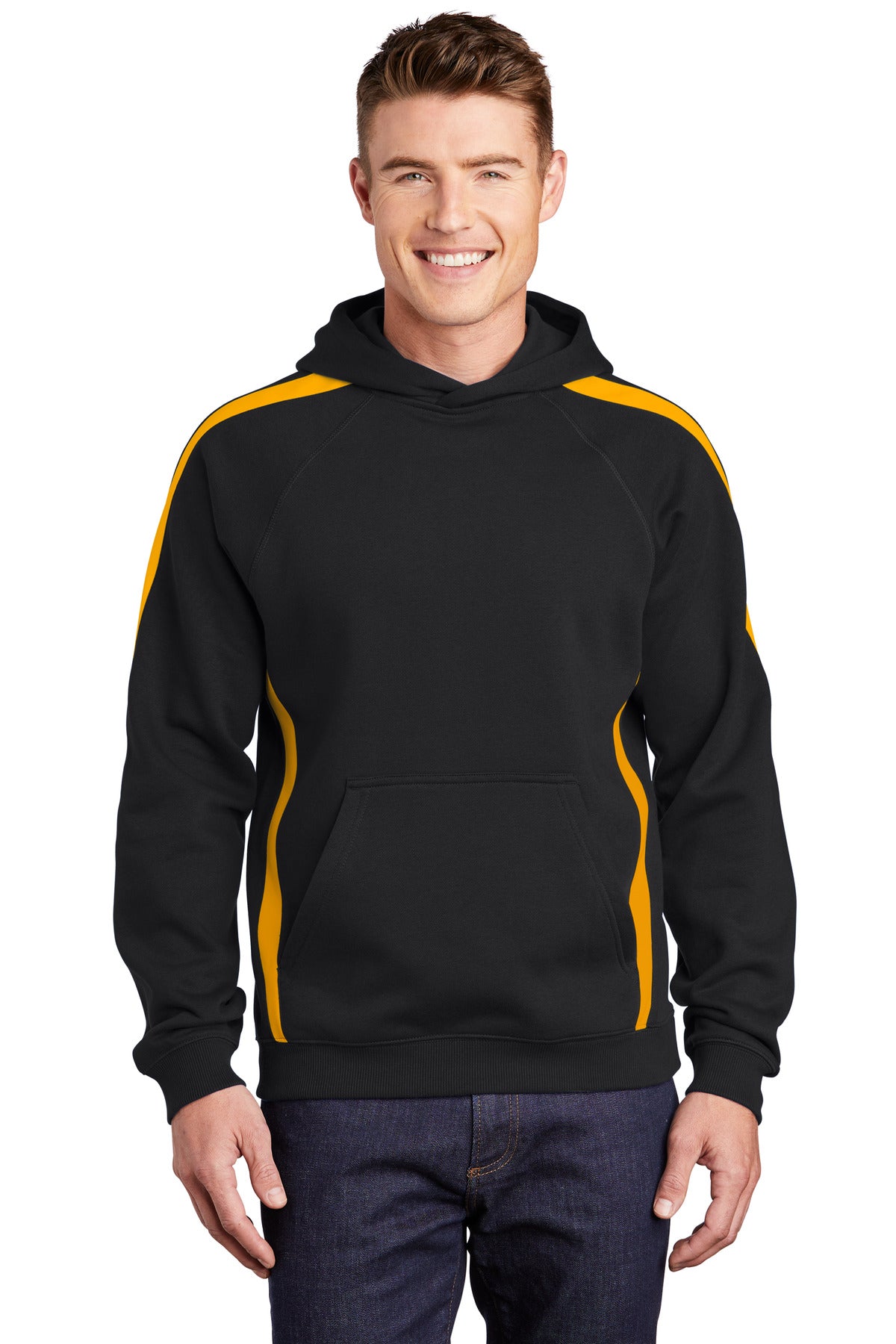 Sport-Tek ST265: Sleeve Stripe Pullover Hooded Sweatshirt
