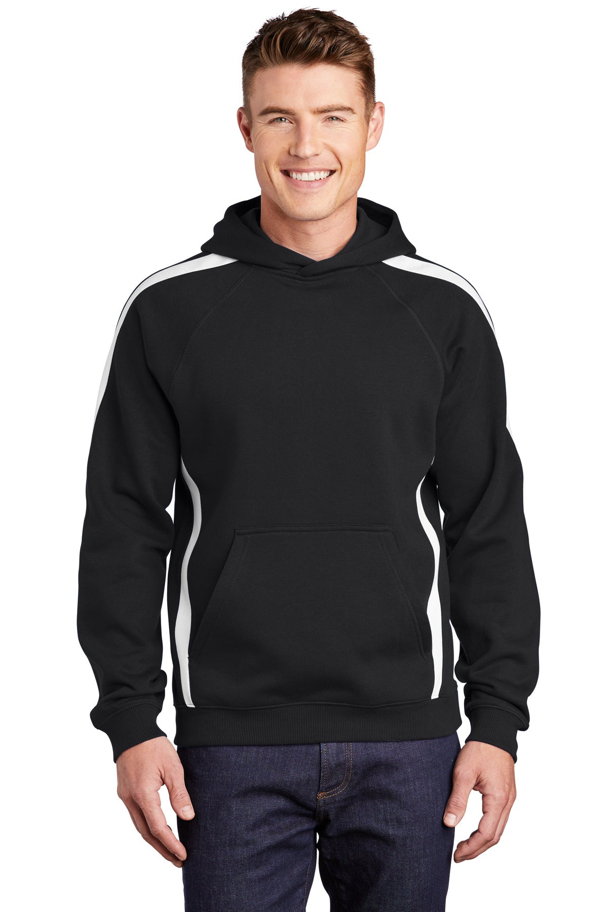 Sport-Tek ST265: Sleeve Stripe Pullover Hooded Sweatshirt