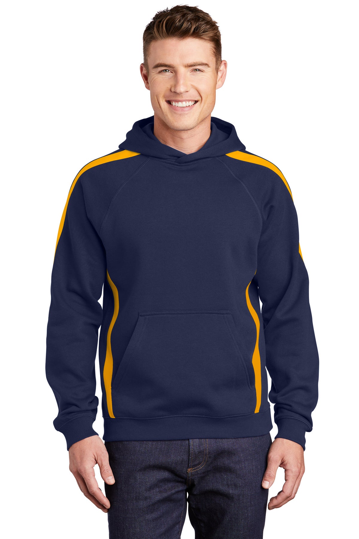 Sport-Tek ST265: Sleeve Stripe Pullover Hooded Sweatshirt