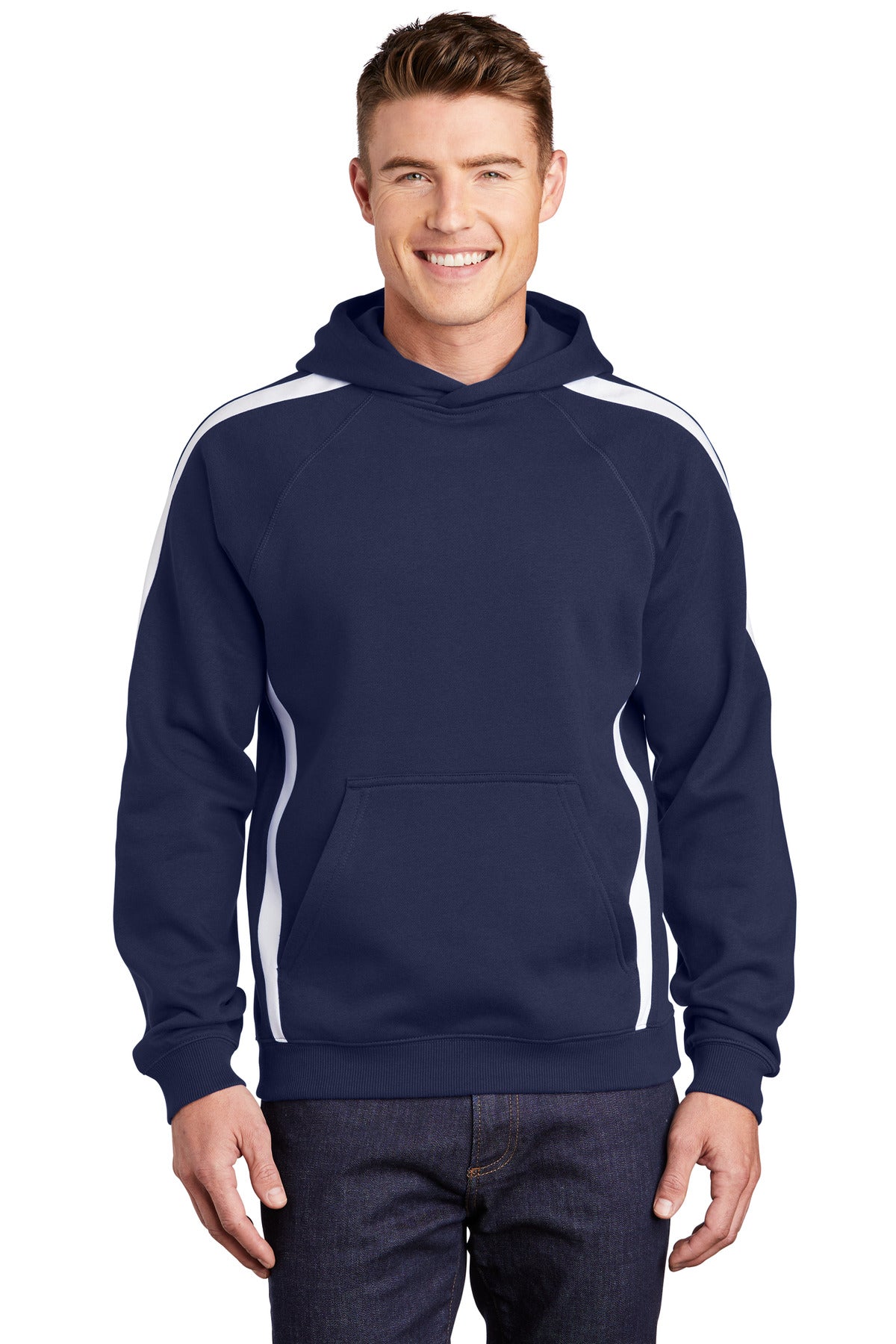 Sport-Tek ST265: Sleeve Stripe Pullover Hooded Sweatshirt