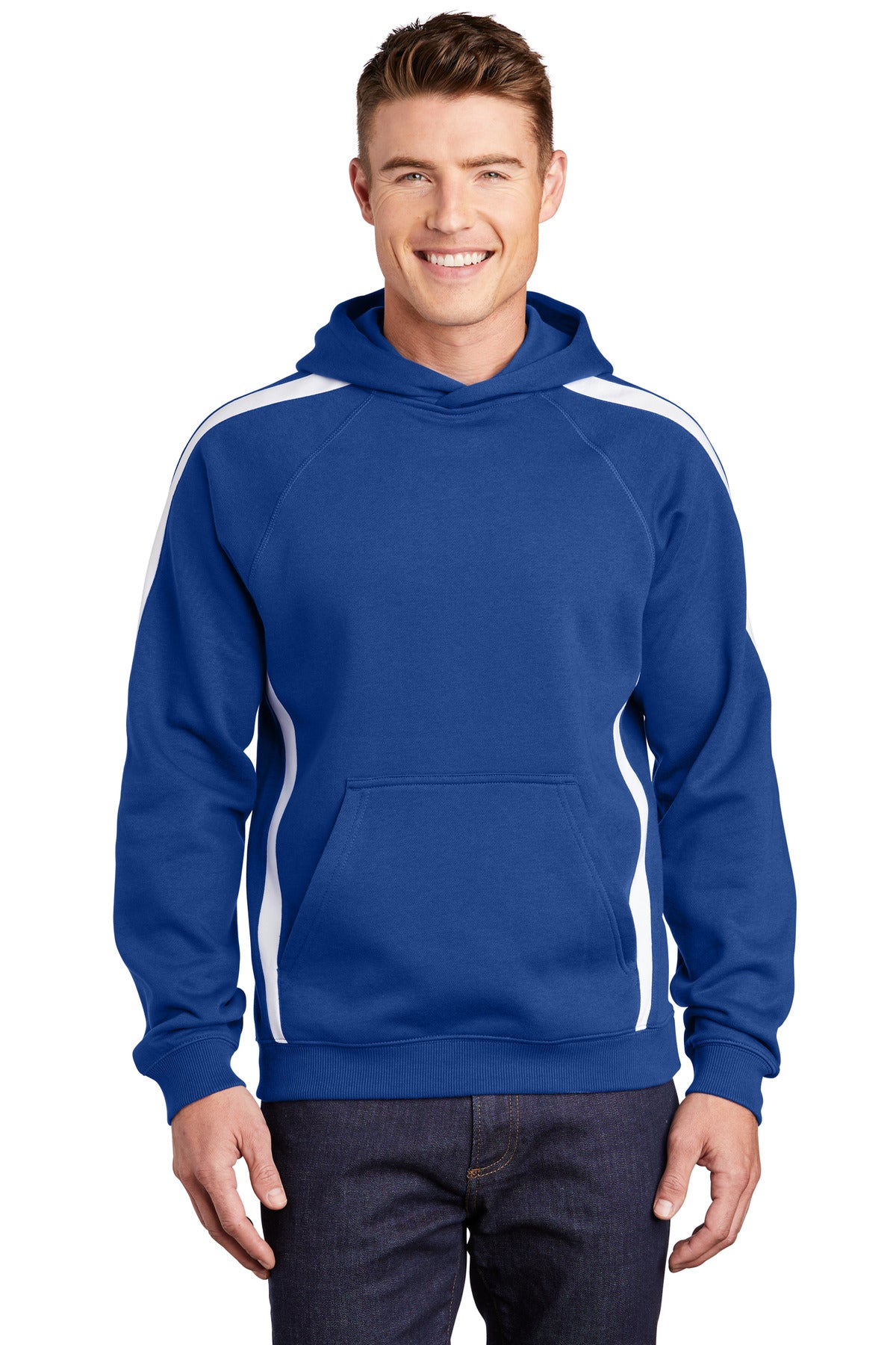 Sport-Tek ST265: Sleeve Stripe Pullover Hooded Sweatshirt