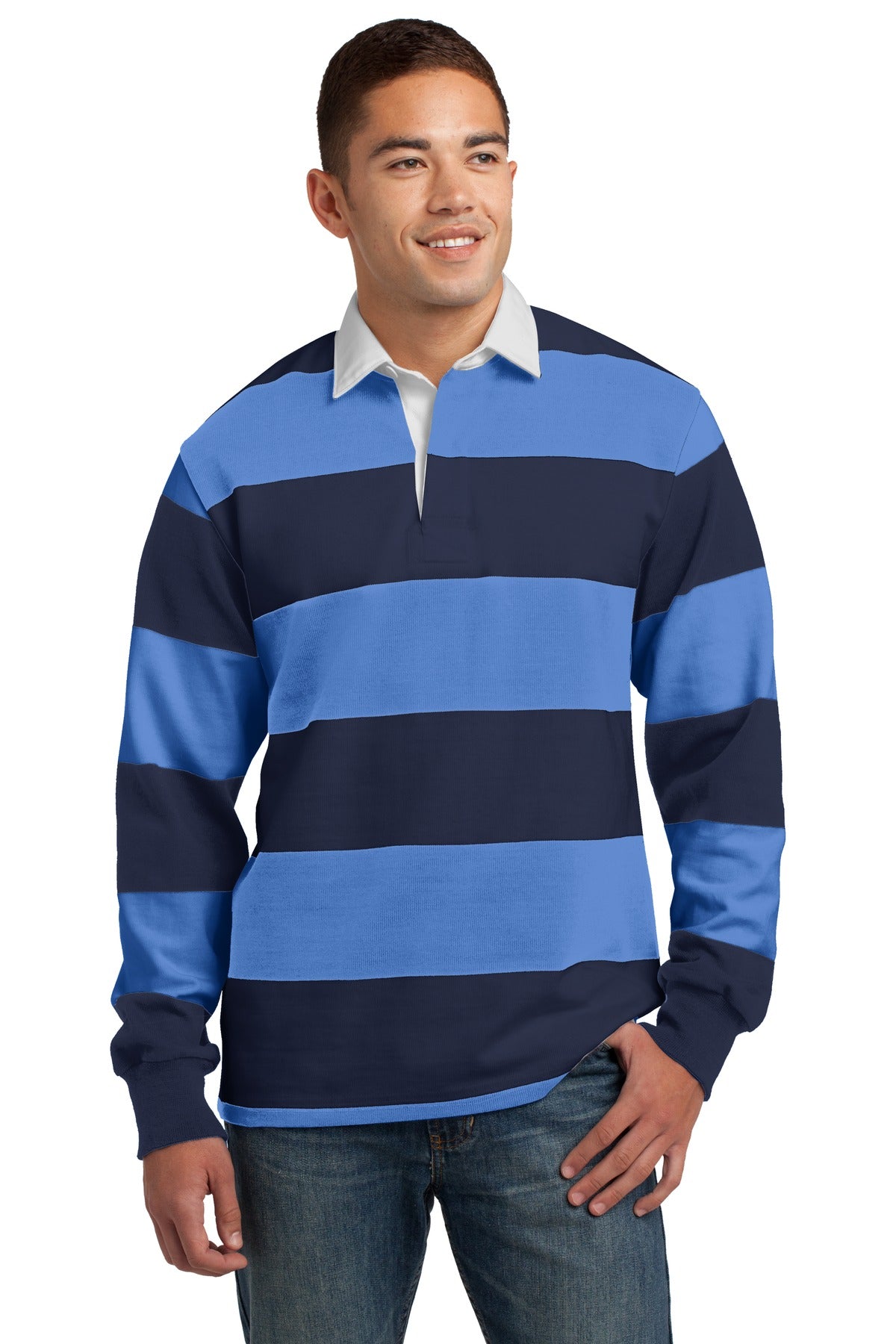 Sport-Tek ST301: Classic Long Sleeve Rugby Polo