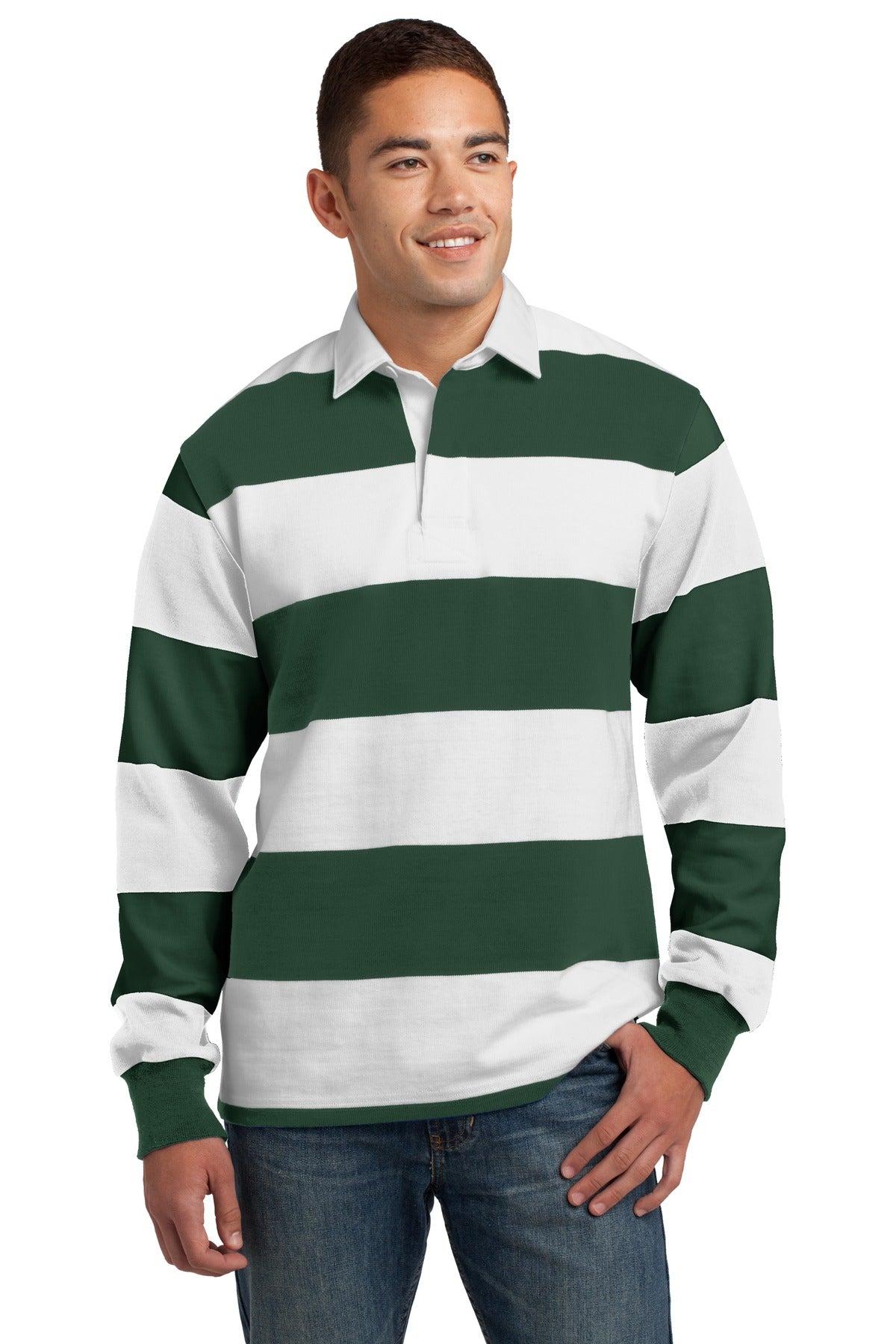 Sport-Tek ST301: Classic Long Sleeve Rugby Polo