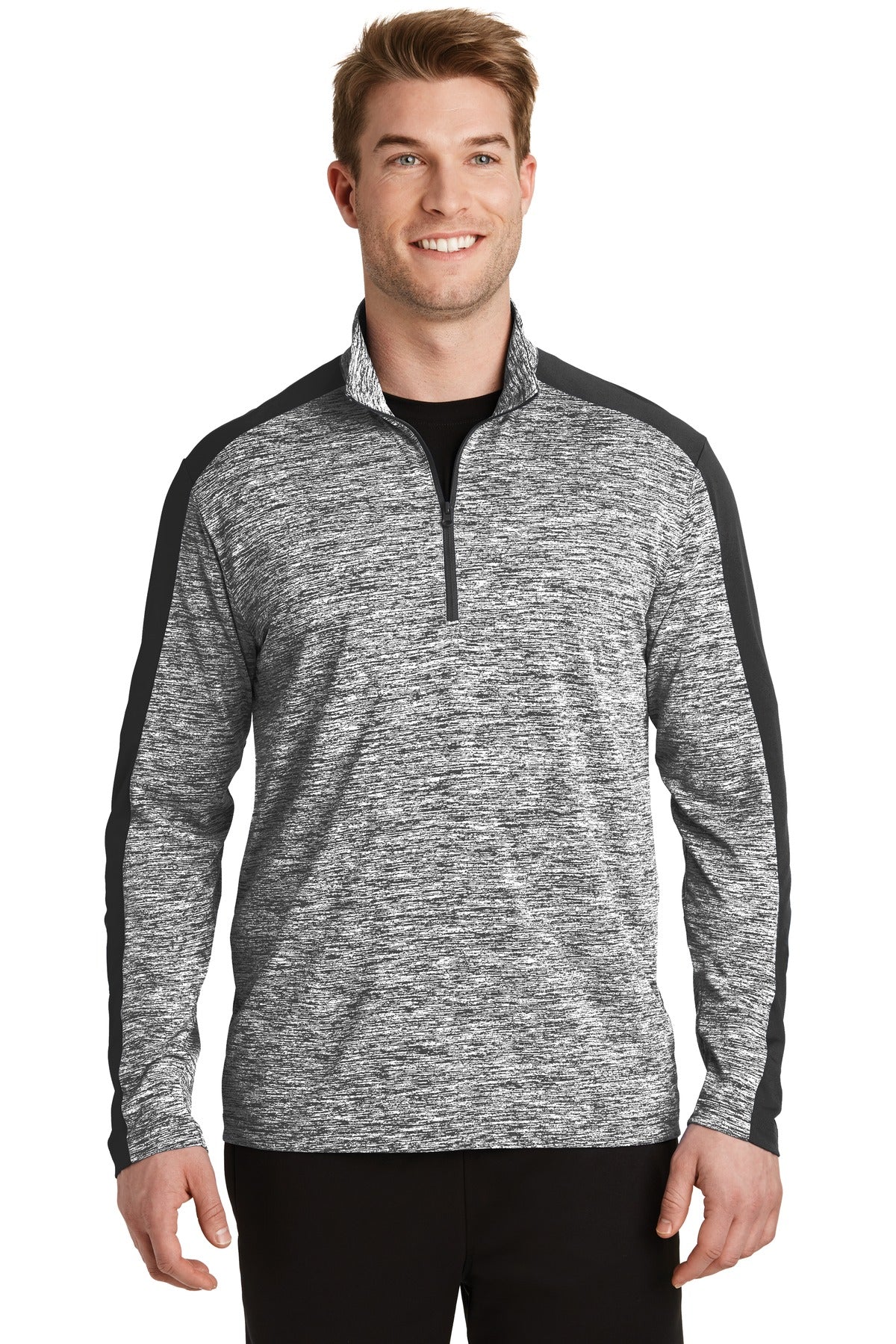 Sport-Tek ST397: PosiCharge Electric Heather Colorblock 1/4-Zip Pullover