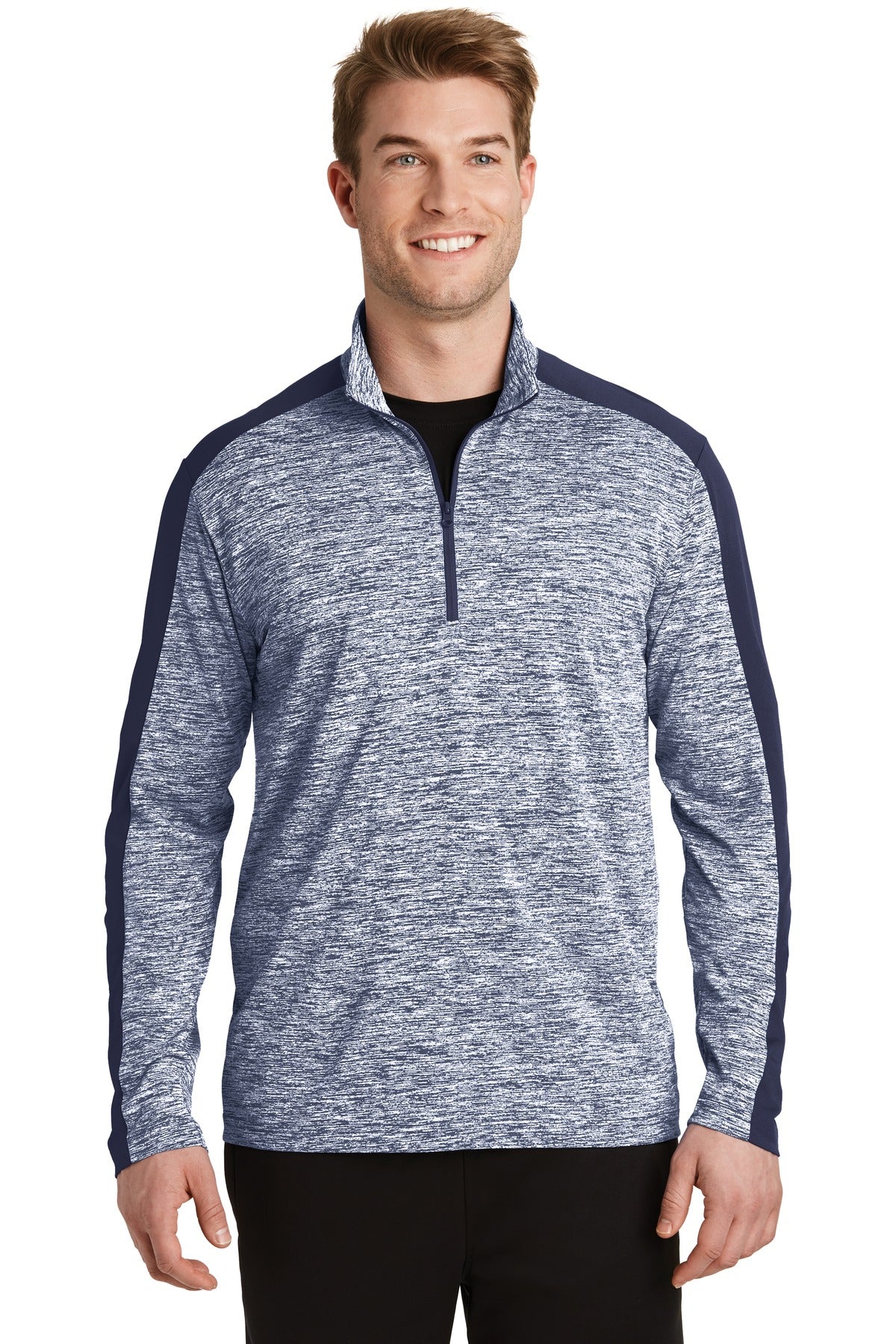 Sport-Tek ST397: PosiCharge Electric Heather Colorblock 1/4-Zip Pullover