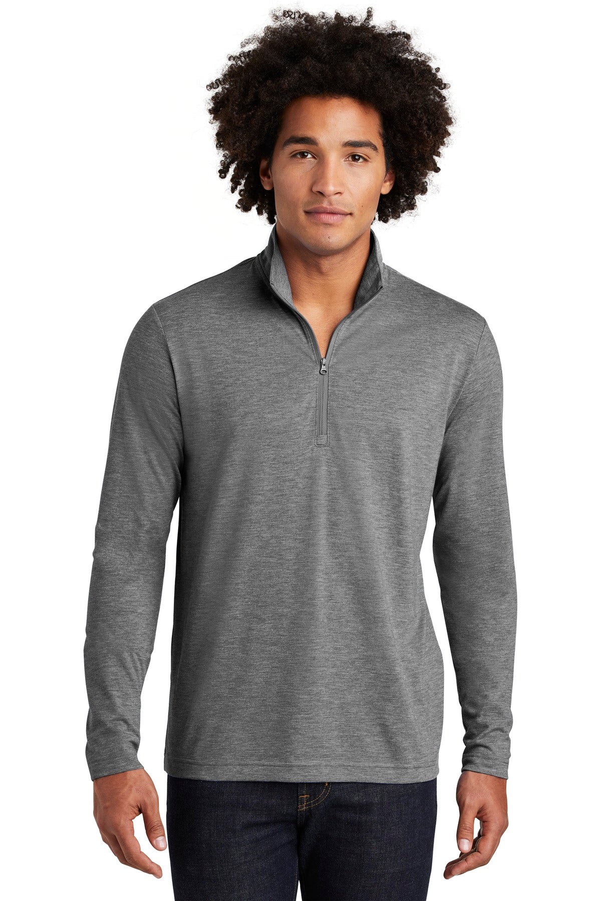 Sport-Tek ST407: PosiCharge Tri-Blend Wicking 1/4-Zip Pullover