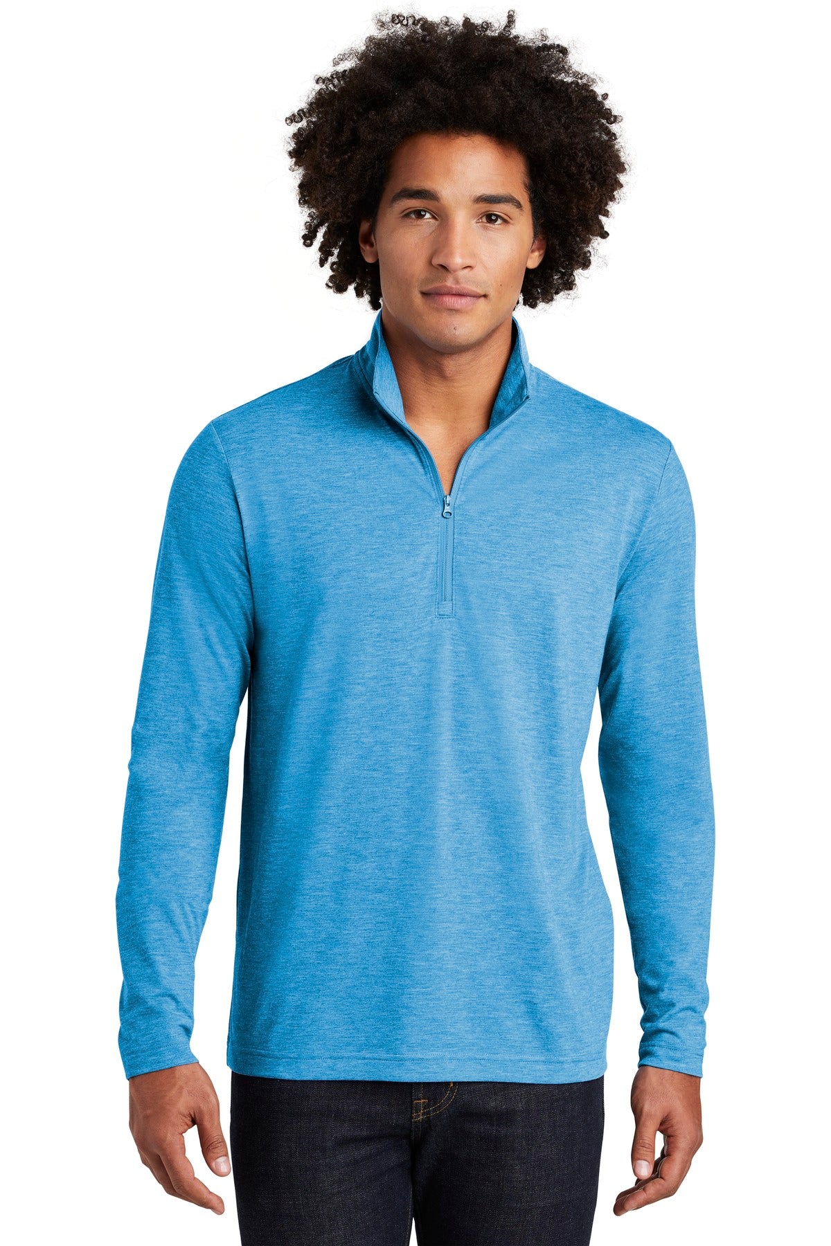 Sport-Tek ST407: PosiCharge Tri-Blend Wicking 1/4-Zip Pullover