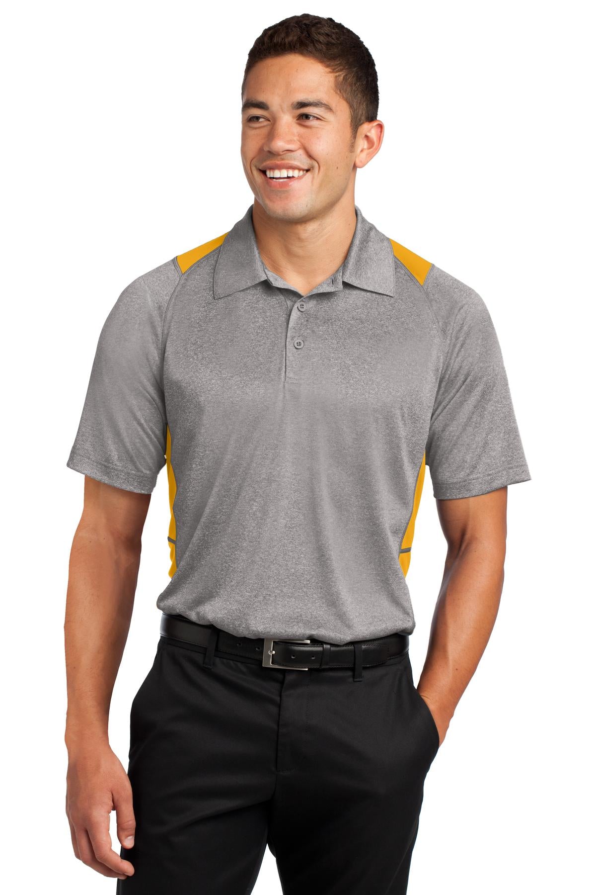 Sport-Tek ST665: Heather Colorblock Contender Polo