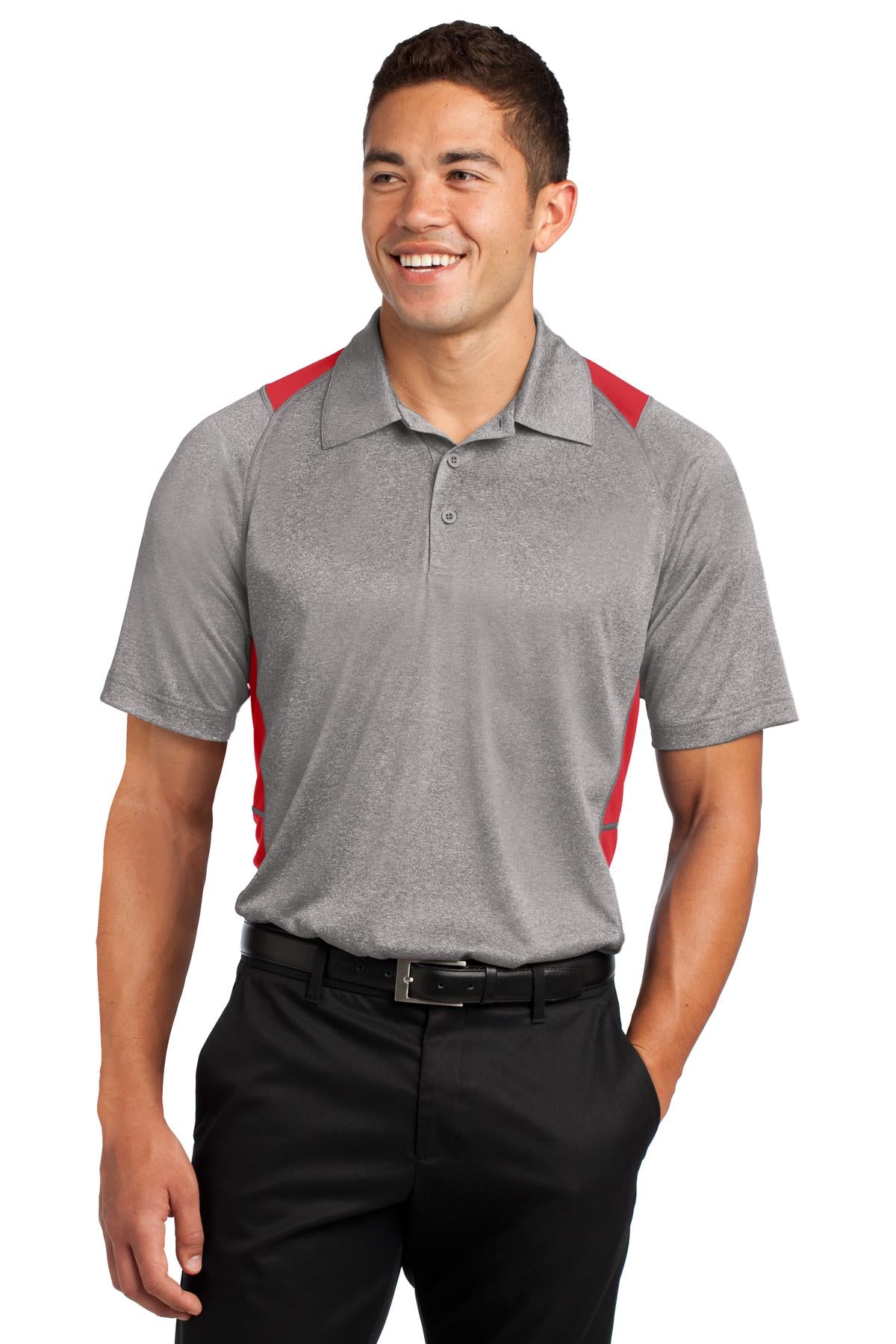 Sport-Tek ST665: Heather Colorblock Contender Polo