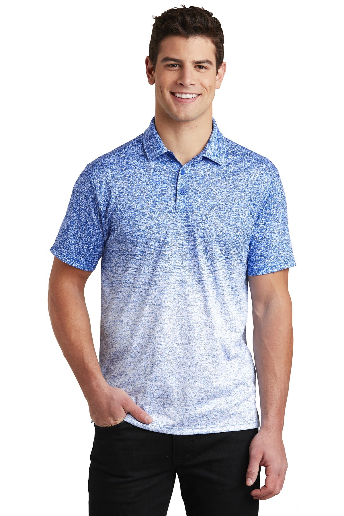 Sport-Tek ST671: Ombre Heather Polo