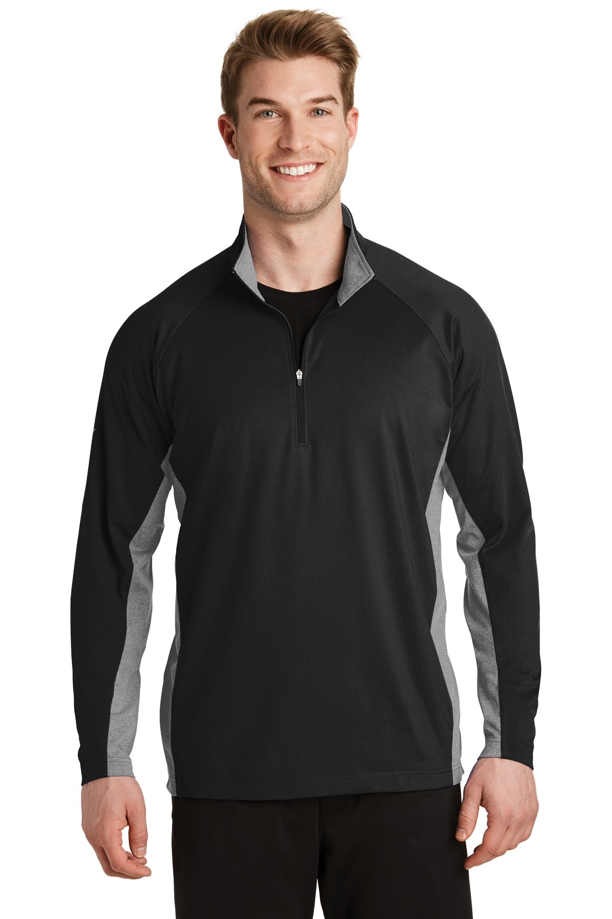 Sport-Tek ST854: Sport-Wick Stretch Contrast 1/2-Zip Pullover