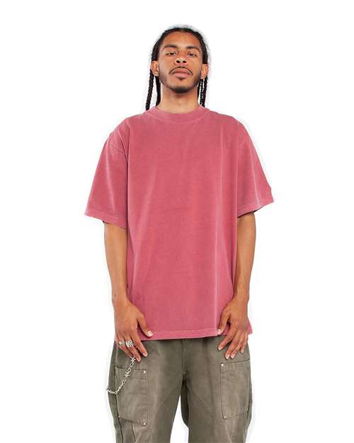 Shaka Wear SHGD Unisex Max Heavyweight Garment-Dyed T-Shirt in Clay Red