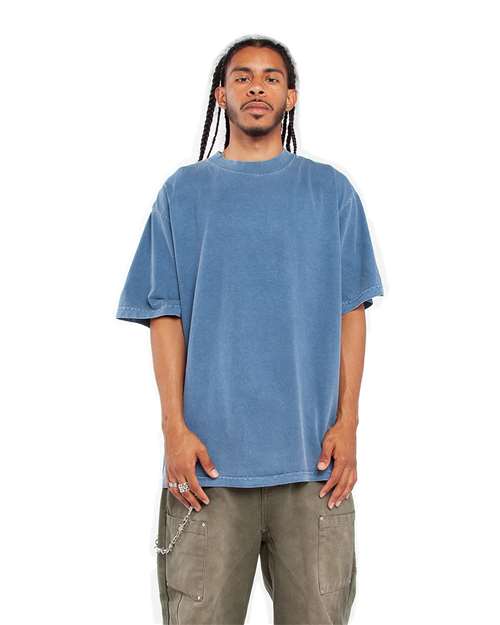 Shaka Wear SHGD Unisex Max Heavyweight Garment-Dyed T-Shirt in Washed Denim