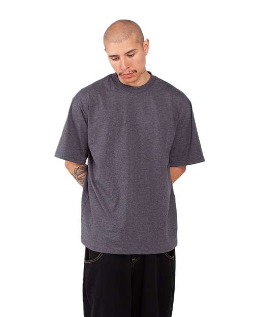 Shaka Wear SHMHSS Unisex Max Heavyweight T-Shirt in Charcoal Grey Heather