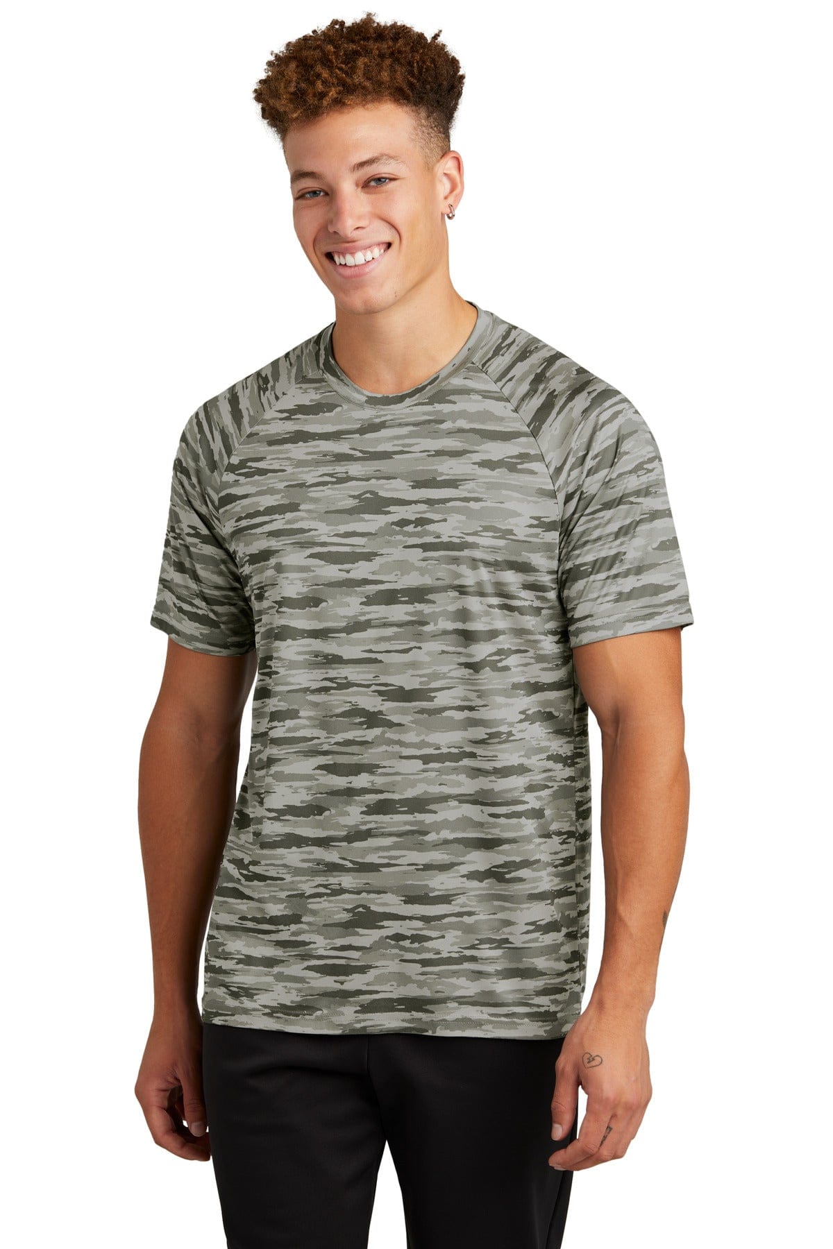 Sport-Tek Drift Camo Tee ST375 in Silver