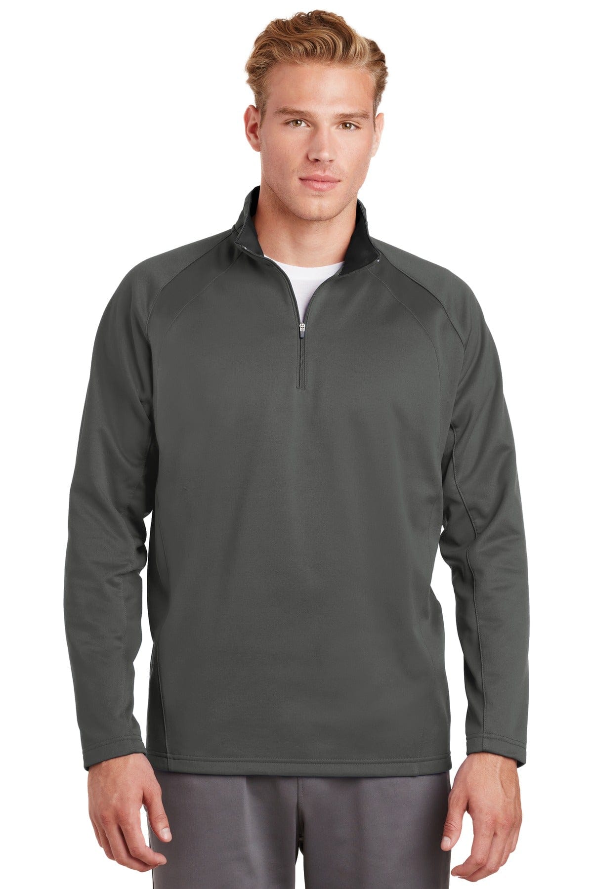 Sport-Tek Outerwear XS / Dark Smoke Grey/ Black Sport-Tek F243 Sport-Wick Fleece 1/4-Zip Pullover