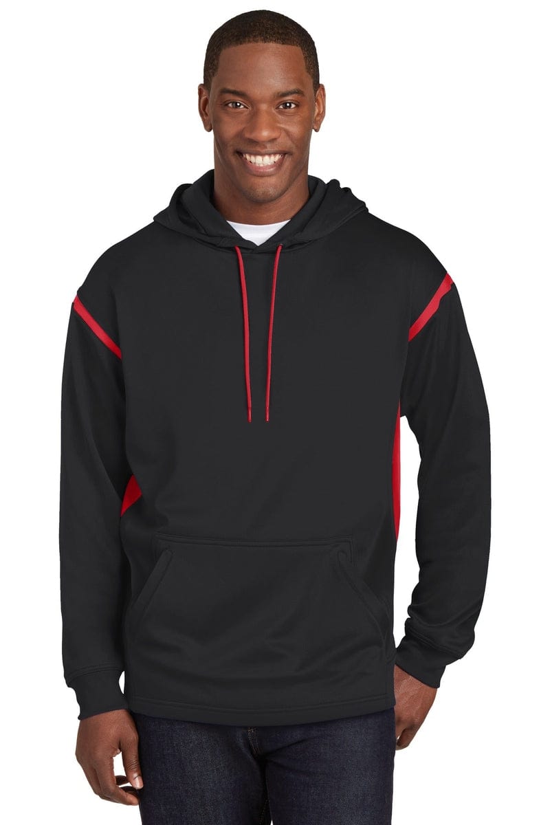 Sport-Tek F246 Tech Fleece Colorblock Hooded Sweatshirt in 