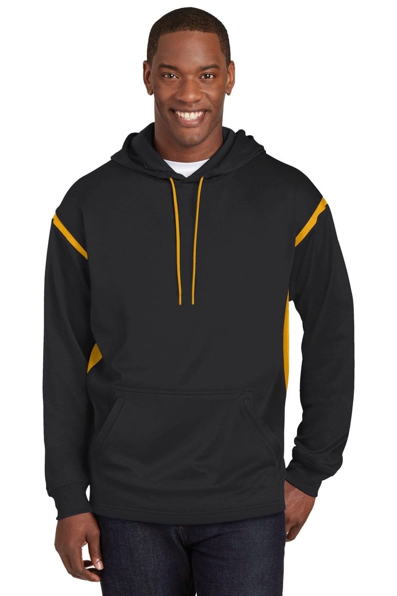 Sport-Tek F246 Tech Fleece Colorblock Hooded Sweatshirt in 