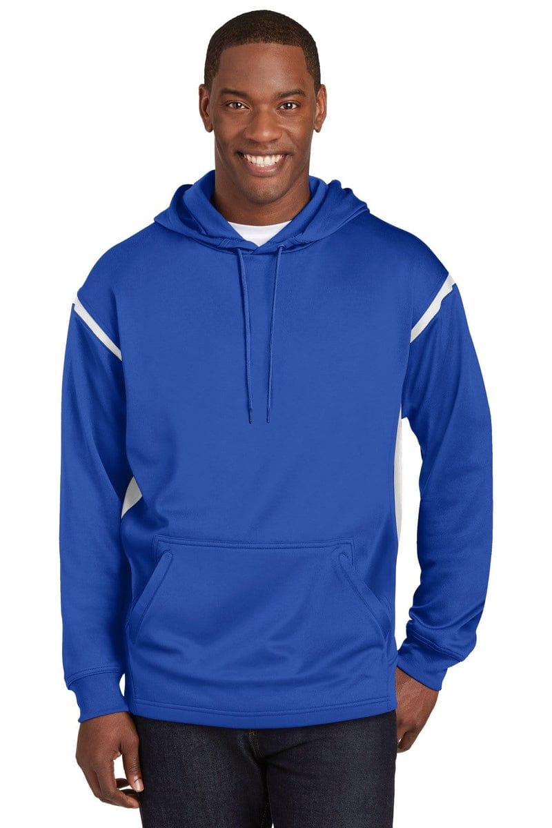Sport-Tek F246 Tech Fleece Colorblock Hooded Sweatshirt in 