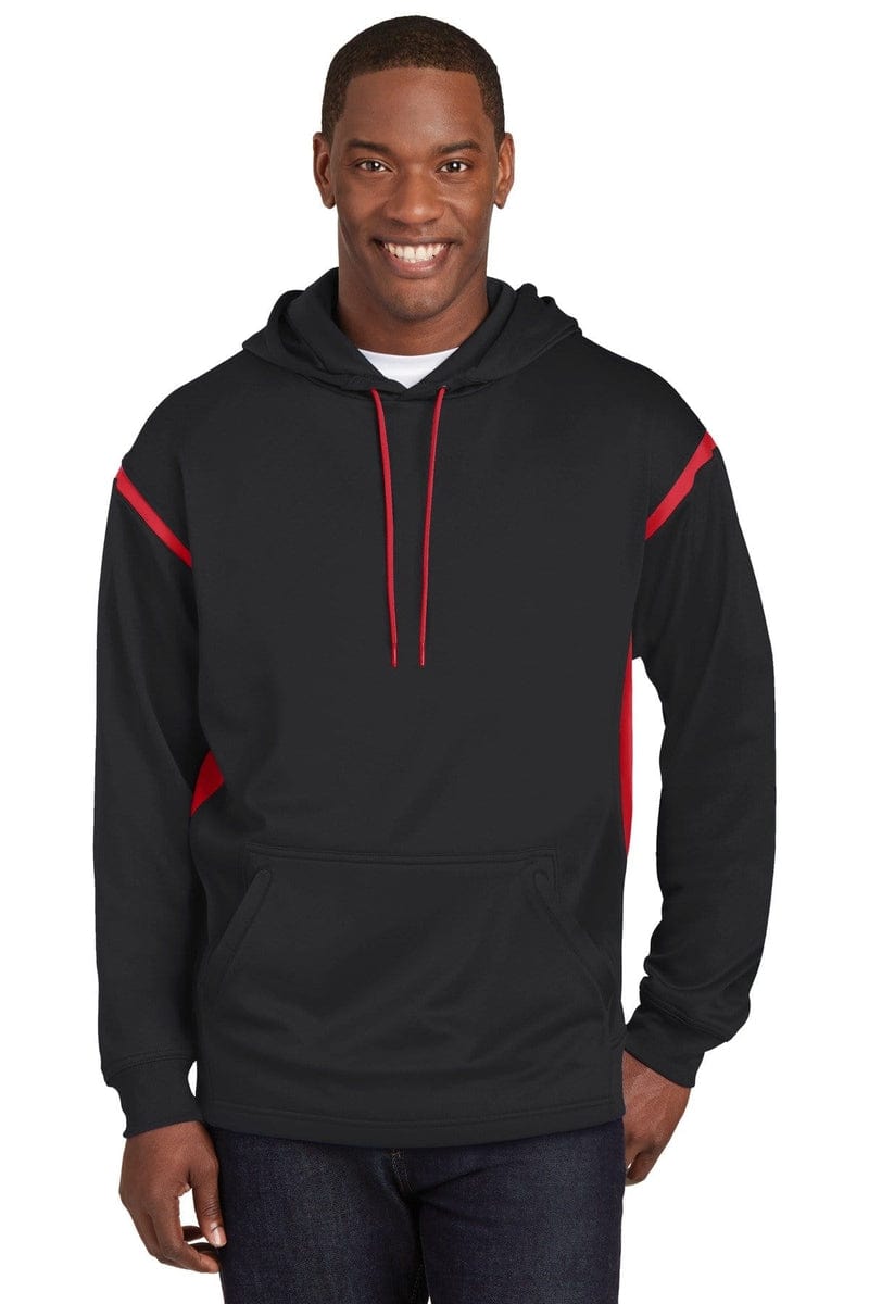 Sport-Tek F246 Tech Fleece Colorblock Hooded Sweatshirt in 