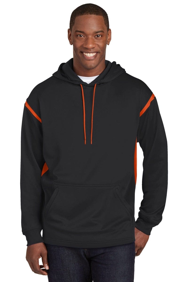Sport-Tek F246 Tech Fleece Colorblock Hooded Sweatshirt in 