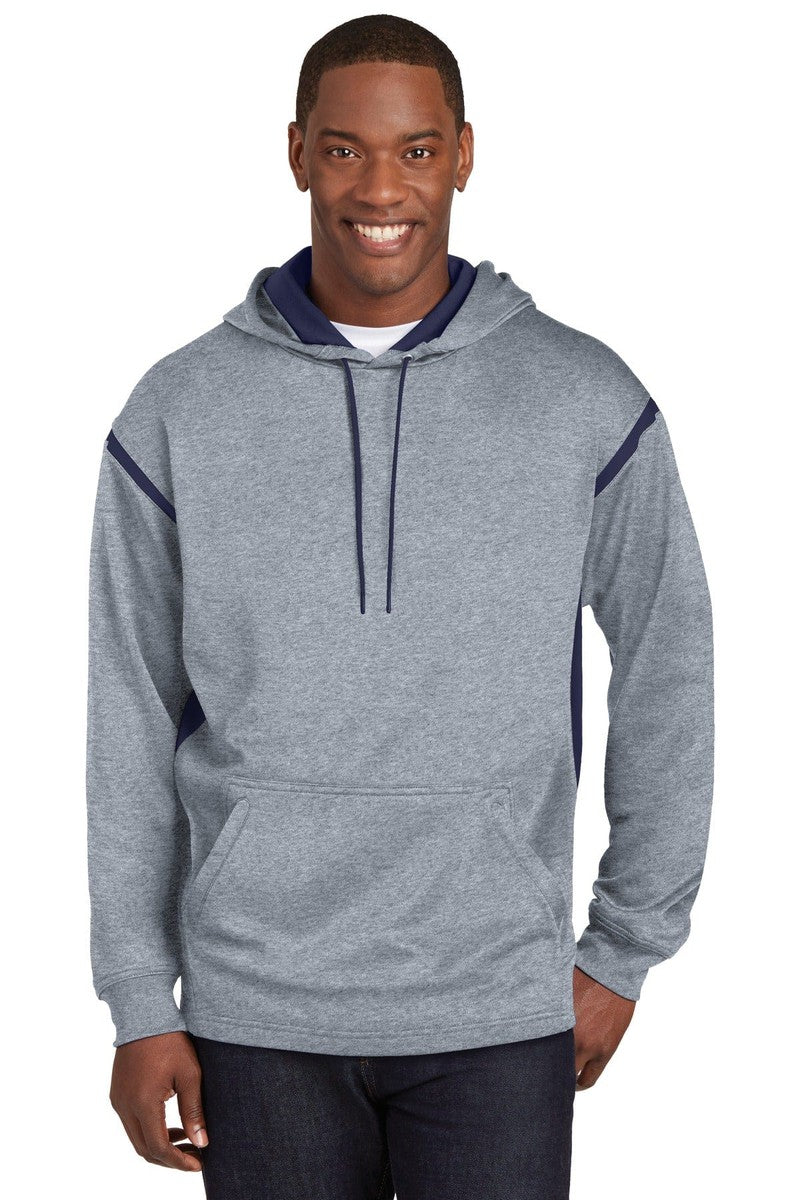 Sport-Tek F246 Tech Fleece Colorblock Hooded Sweatshirt in 
