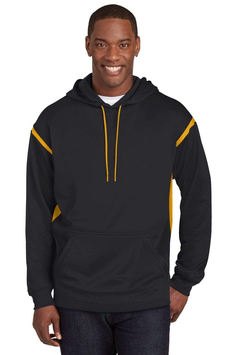 Sport-Tek F246 Tech Fleece Colorblock Hooded Sweatshirt in 