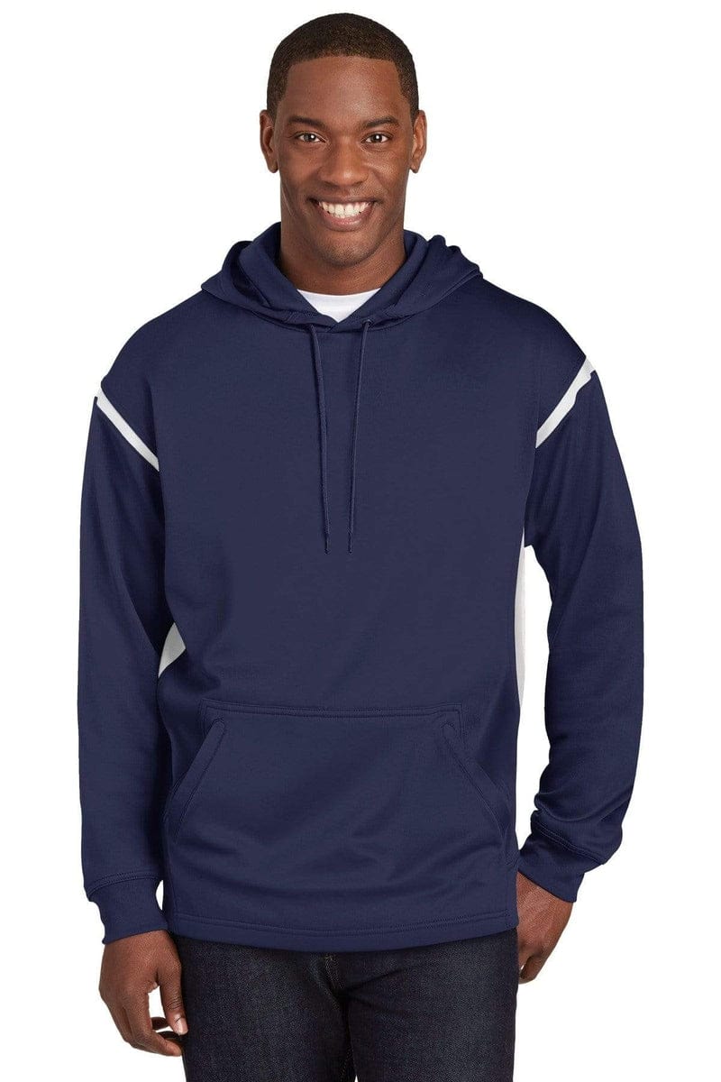 Sport-Tek F246 Tech Fleece Colorblock Hooded Sweatshirt in 
