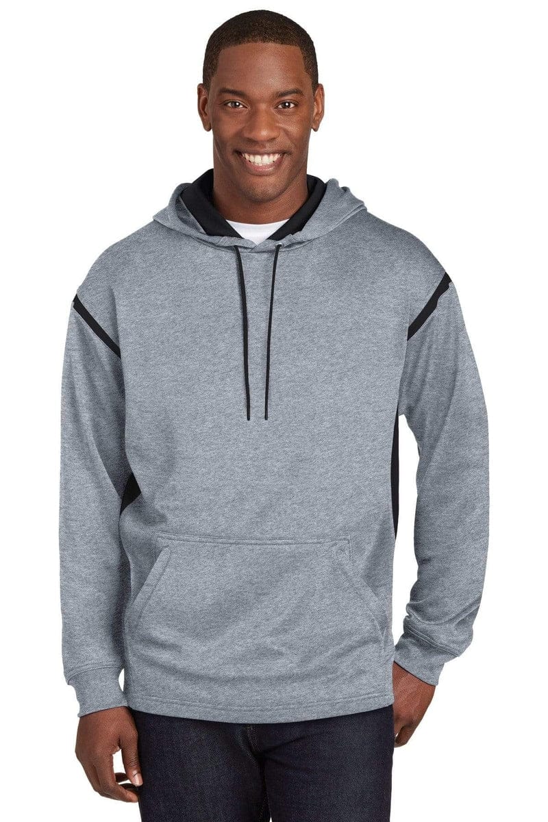 Sport-Tek F246 Tech Fleece Colorblock Hooded Sweatshirt in 