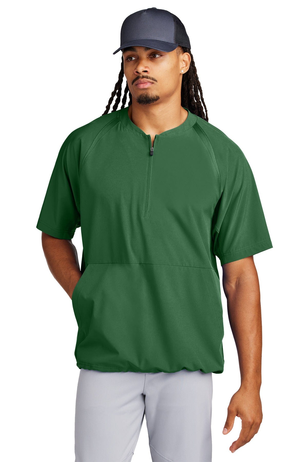 Sport-Tek JST489 Repeat 1/2-Zip Short Sleeve Jacket in 