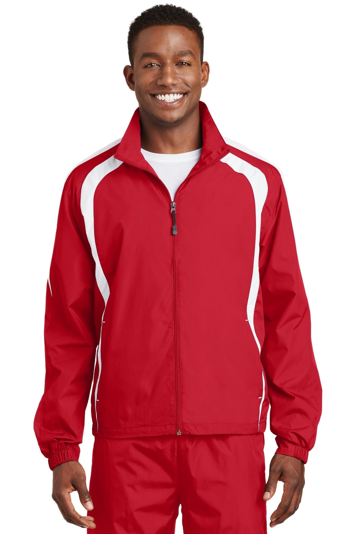 Sport-Tek Outerwear XS / True Red/ White Sport-Tek JST60 Colorblock Raglan Jacket