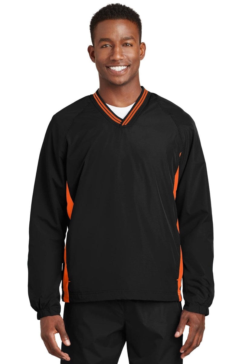 Sport-Tek JST62 Tipped V-Neck Raglan Wind Shirt in 