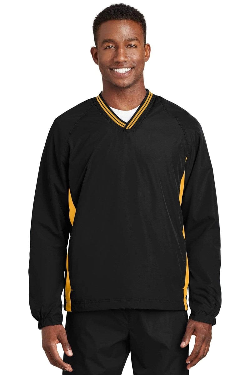 Sport-Tek JST62 Tipped V-Neck Raglan Wind Shirt in 