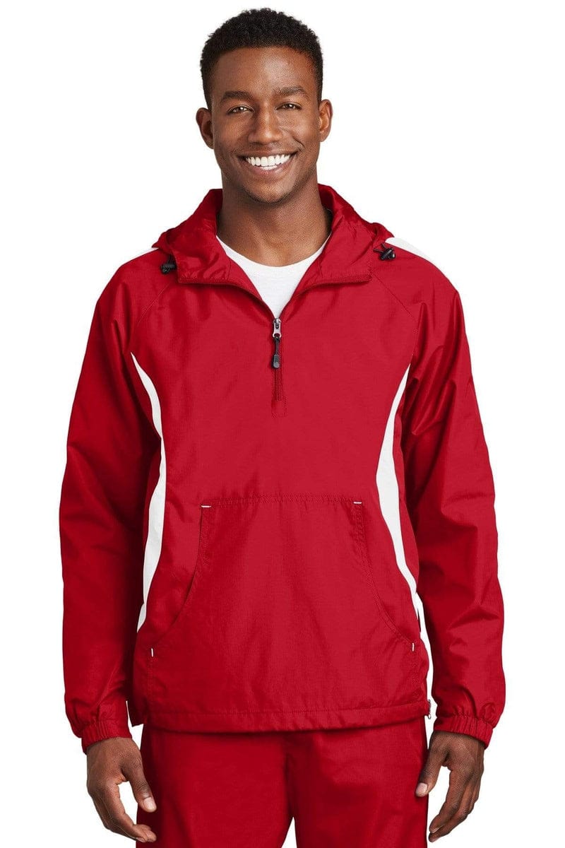 Sport-Tek JST63 Colorblock Raglan Anorak in 