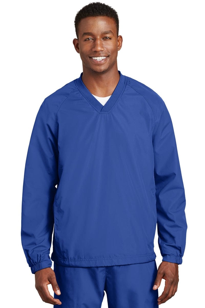 Sport-Tek JST72 V-Neck Raglan Wind Shirt in 